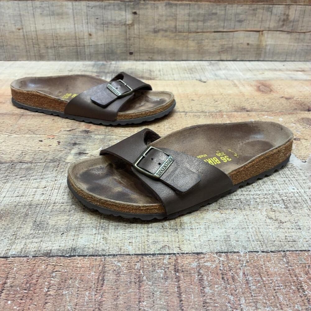 Birkenstock Madrid Sandals Womens Size 5 N 36 Brown Leather Slide Comfort Shoes